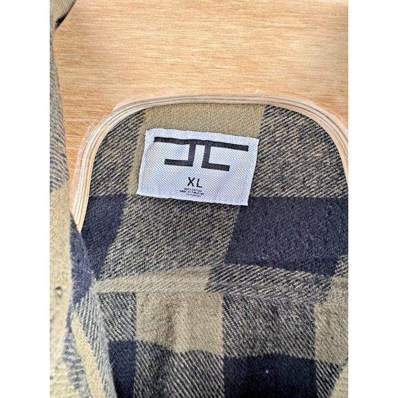 Jordan Craig Men's XL Green Buffalo Plaid Flannel Camp Pockets Long Sleeve Shirt - Picture 3 of 5